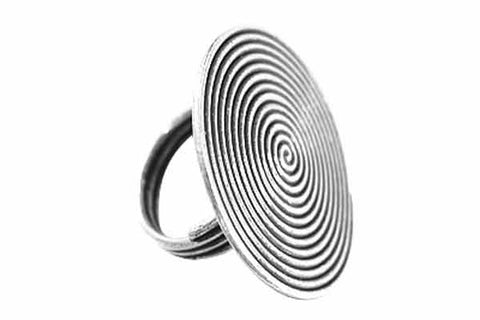 Hill Tribe Silver Ethnic Swirl Ring, 32.0mm, Size 9