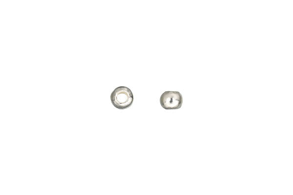 Hill Tribe Silver Plain Round Bead Spacer, 4.5x4.0mm