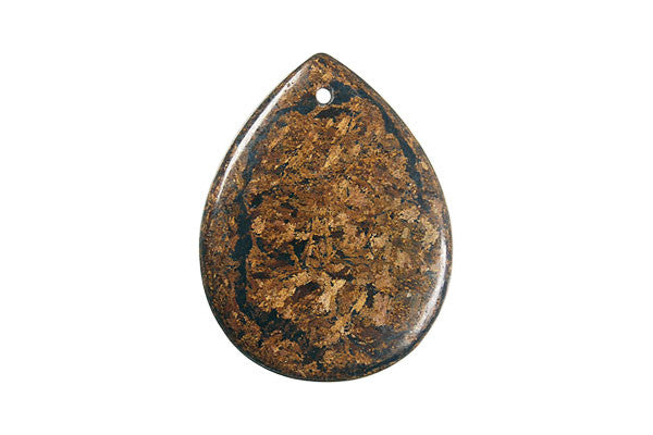 Pendant Bronzite Flat Briolette (Front Drilled)