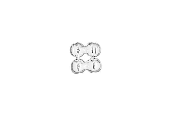 Sterling Silver Quad Daisy Spacer, 4.0x2.0mm