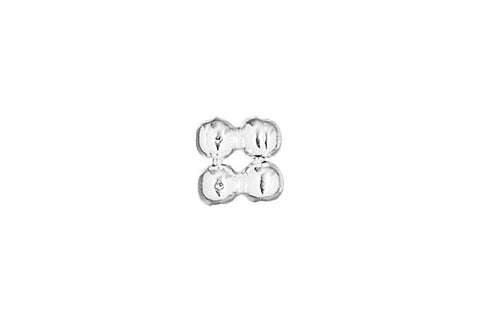Sterling Silver Quad Daisy Spacer, 4.0x2.0mm