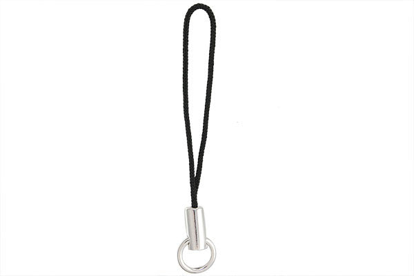 Sterling Silver Mobile Phone Extention Cord, Black, 2"