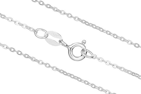 Sterling Silver 18" Flat Cable Chain, 1.2mm