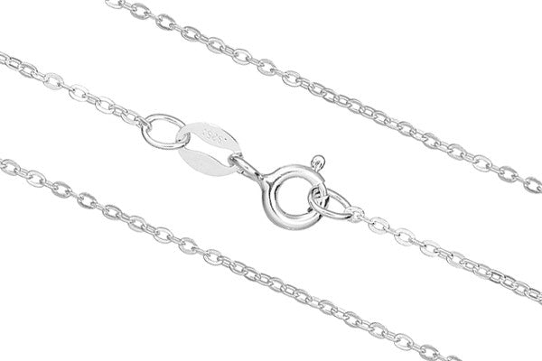 Sterling Silver 16" Flat Cable Chain, 1.2mm
