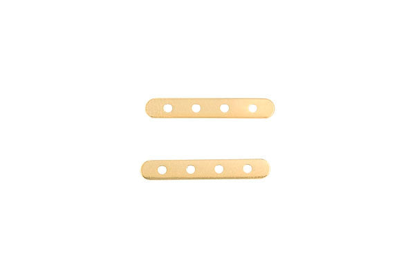 Gold-Filled 4-Strand Divider Bar w/4.0mm Bead, 2.5x16.0mm