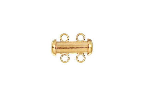 Gold-Filled 2-Strand Tube Clasp, 4.3x15.0mm