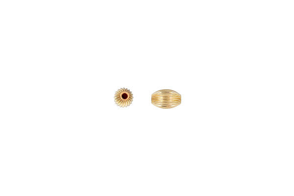 Gold-Filled Oval Corrugated Bead, 3.0x5.0mm