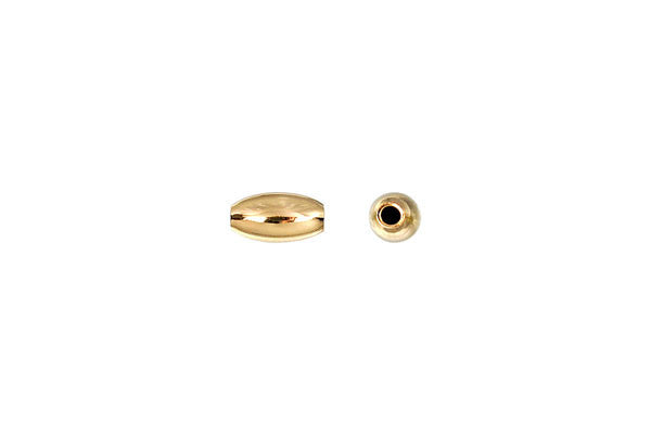 Gold-Filled Oval Bead, 4.0x6.0mm