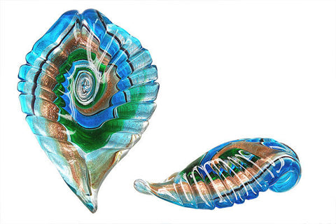 Pendant Murano Foil Glass Leaf (YH08)
