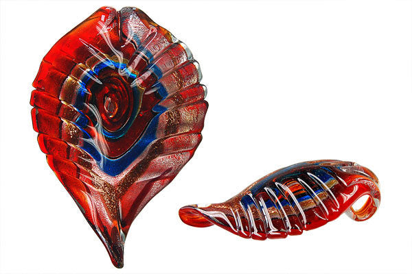 Pendant Murano Foil Glass Leaf (YH06)