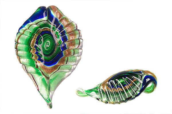 Pendant Murano Foil Glass Leaf (YH01)