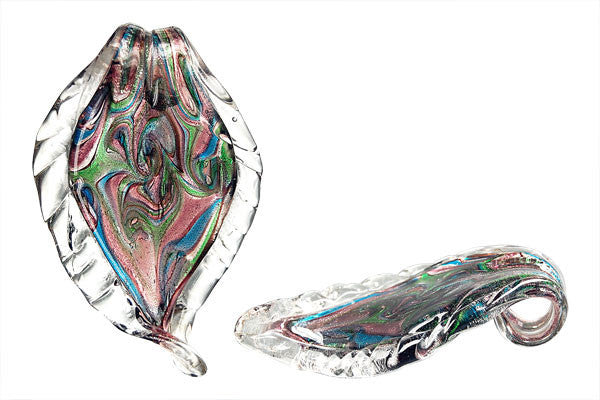 Pendant Murano Foil Glass Leaf (X26)