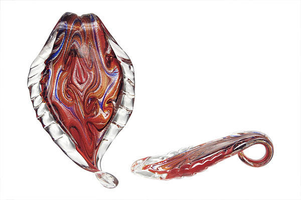 Pendant Murano Foil Glass Leaf (X25)