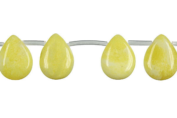 Lemon Jade Flat Briolette Beads