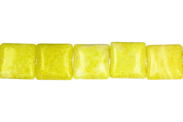 Lemon Jade Flat Square (A) Beads