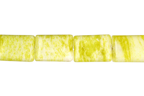 Lemon Jade Flat Rectangle (A) Beads