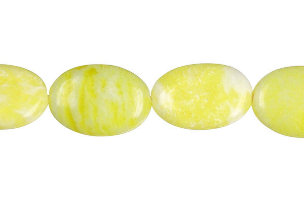 Lemon Jade Flat Oval (A) Beads