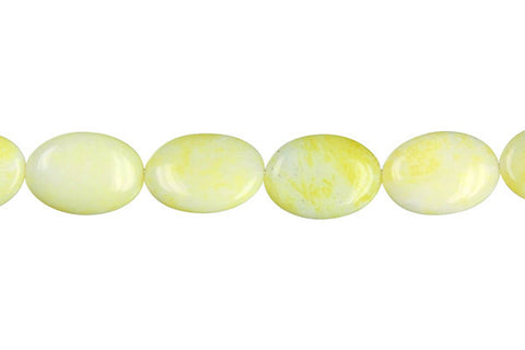 Lemon Jade Flat Oval (A) Beads