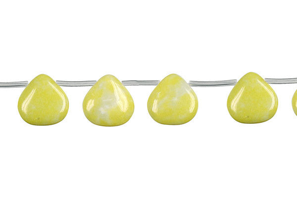 Lemon Jade Flat Heart Briolette (A) Beads