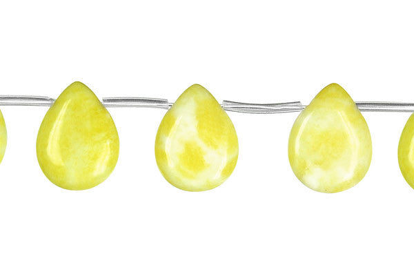 Lemon Jade Flat Briolette (A) Beads