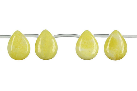Lemon Jade Flat Briolette (A) Beads