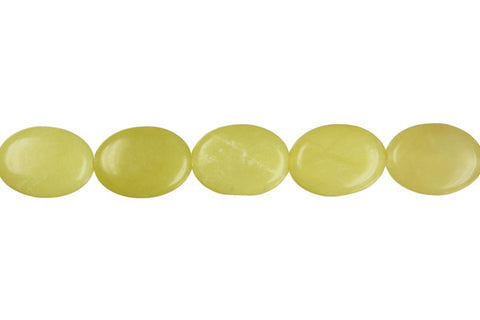 Olive Jade (Light) Flat Oval Beads