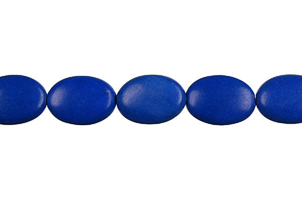 Lapis (Dyed) Flat Oval Beads