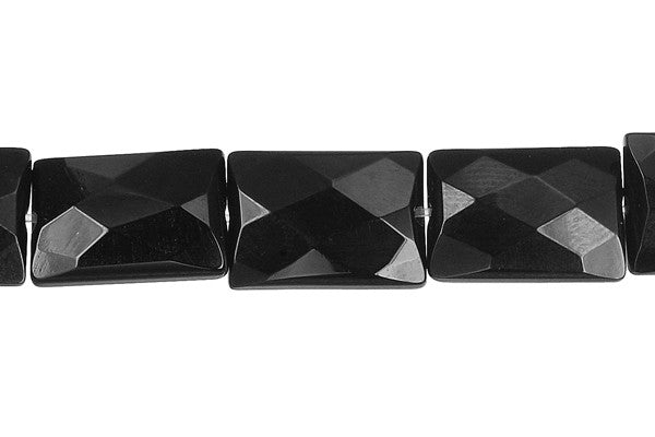 Black Onyx (AAA) Faceted Rectangle Beads