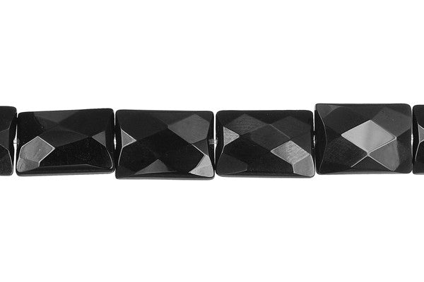 Black Onyx (AAA) Faceted Rectangle Beads