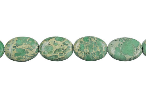 Aqua Terra Jasper (Turquoise) Flat Oval Beads