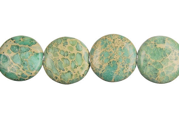 Aqua Terra Jasper (Turquoise) Coin Beads