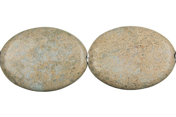 Aqua Terra Jasper Flat Oval (B) Beads