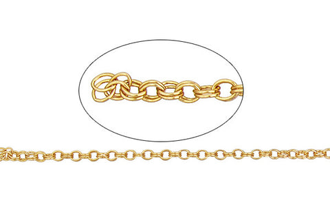 Gold-Filled Double Cable Chain, 1.5x2.0mm