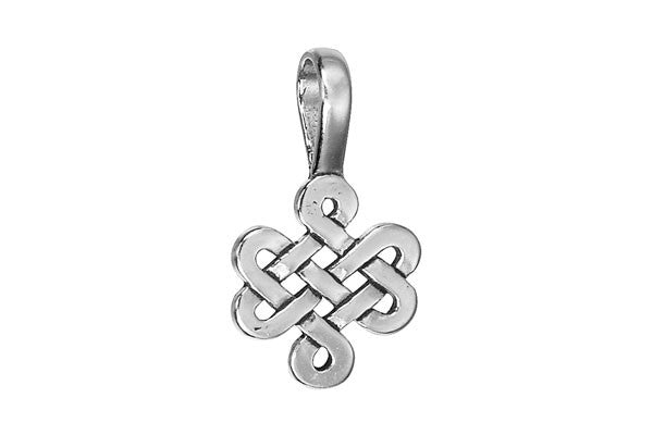 Sterling Silver Celtic Knot Religious Charm, 27.0x16.0mm