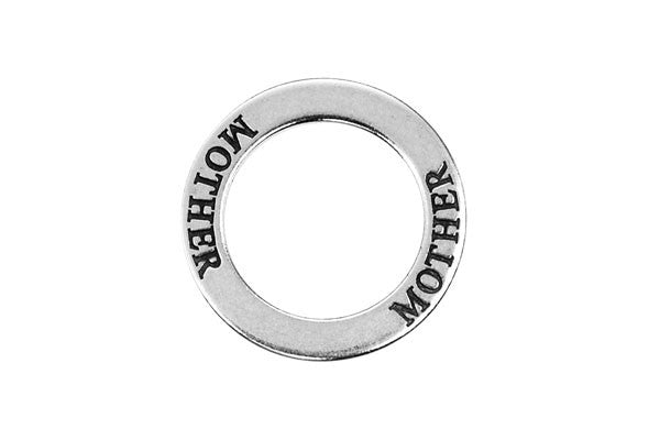 Sterling Silver Mother Affirmation Band Charm, 22.0mm