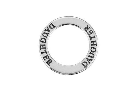 Sterling Silver Daughter Affirmation Band Charm, 22.0mm