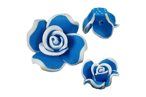 Pendant Poly Clay Flower (Blue 406)