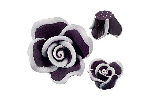 Pendant Poly Clay Flower (Dark Purple 406)