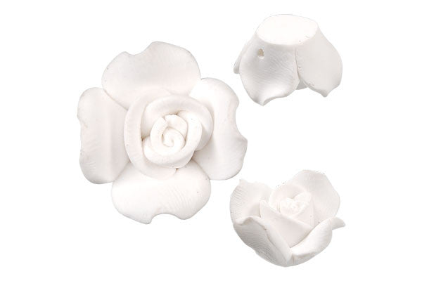 Pendant Poly Clay Flower (White 406)