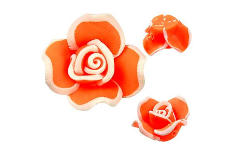 Pendant Poly Clay Flower (Orange 406)