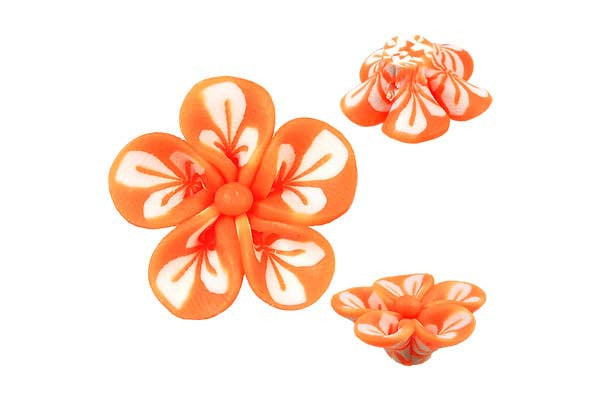 Pendant Poly Clay Flower (Orange 106)