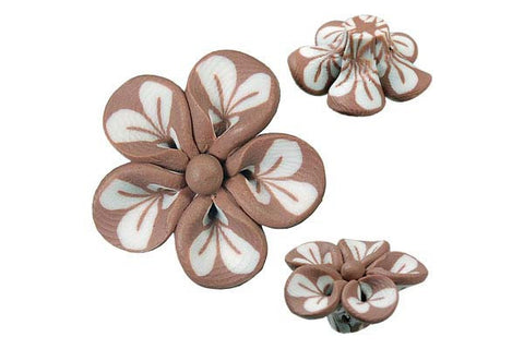 Pendant Poly Clay Flower (Brown 106)