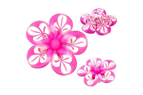 Pendant Poly Clay Flower (Hot Pink 106)