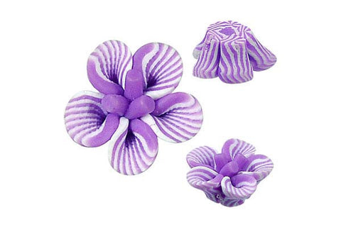 Pendant Poly Clay Flower (Purple 108)