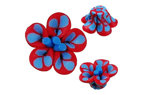 Pendant Poly Clay Flower (Red 108)