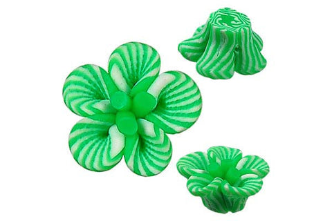 Pendant Poly Clay Flower (Green 108)