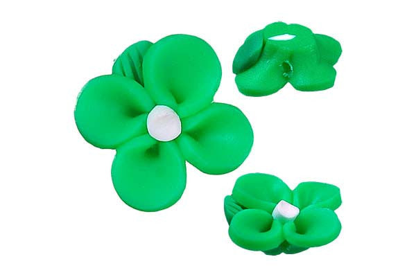 Pendant Poly Clay Flower (Green 107)