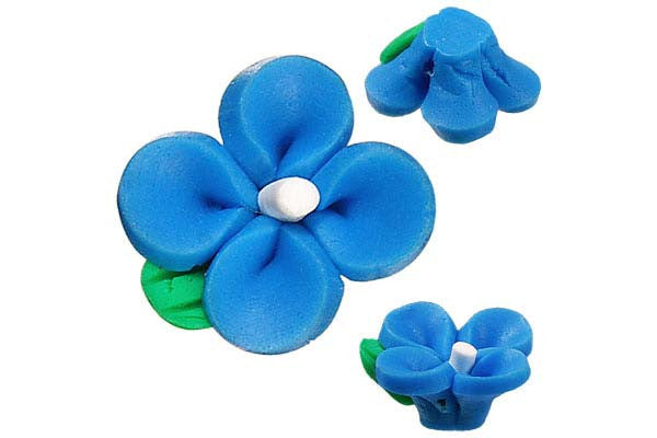 Pendant Poly Clay Flower (Blue 107)