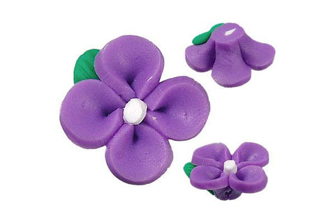 Pendant Poly Clay Flower (Purple 107)