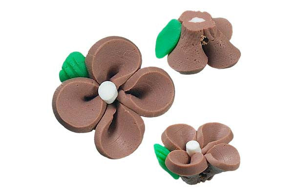Pendant Poly Clay Flower (Brown 107)